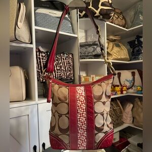 Coach 2006 Red Hampton Shoulder Bag and Dust Bag